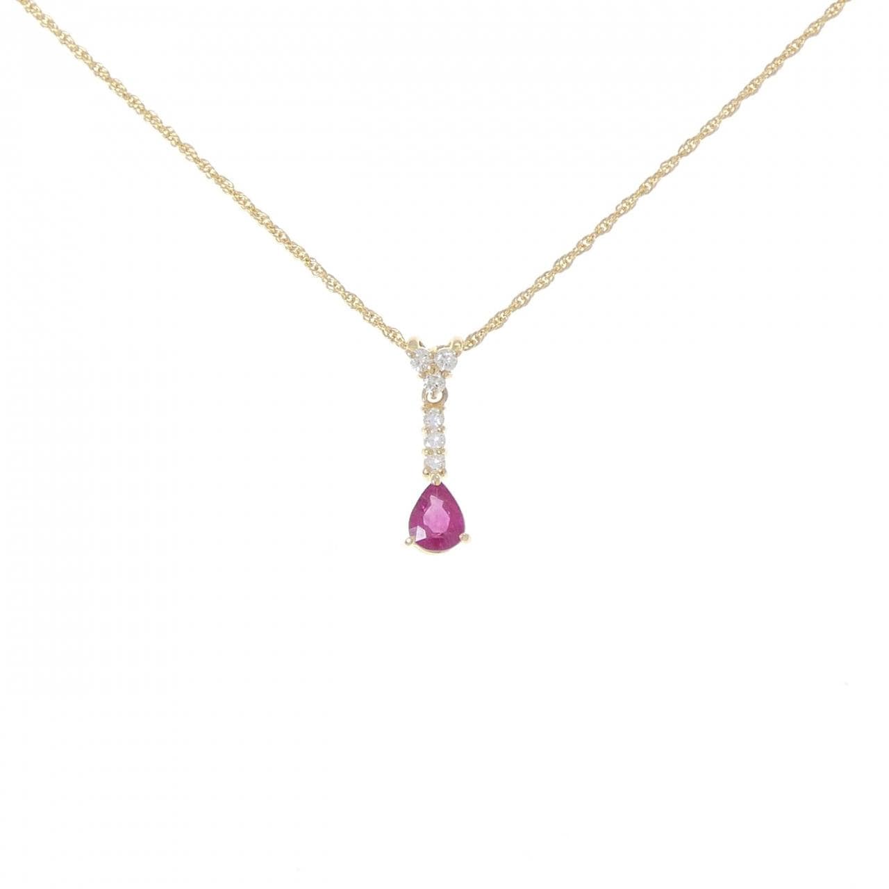 K18YG ルビー ネックレス 0.696CT
