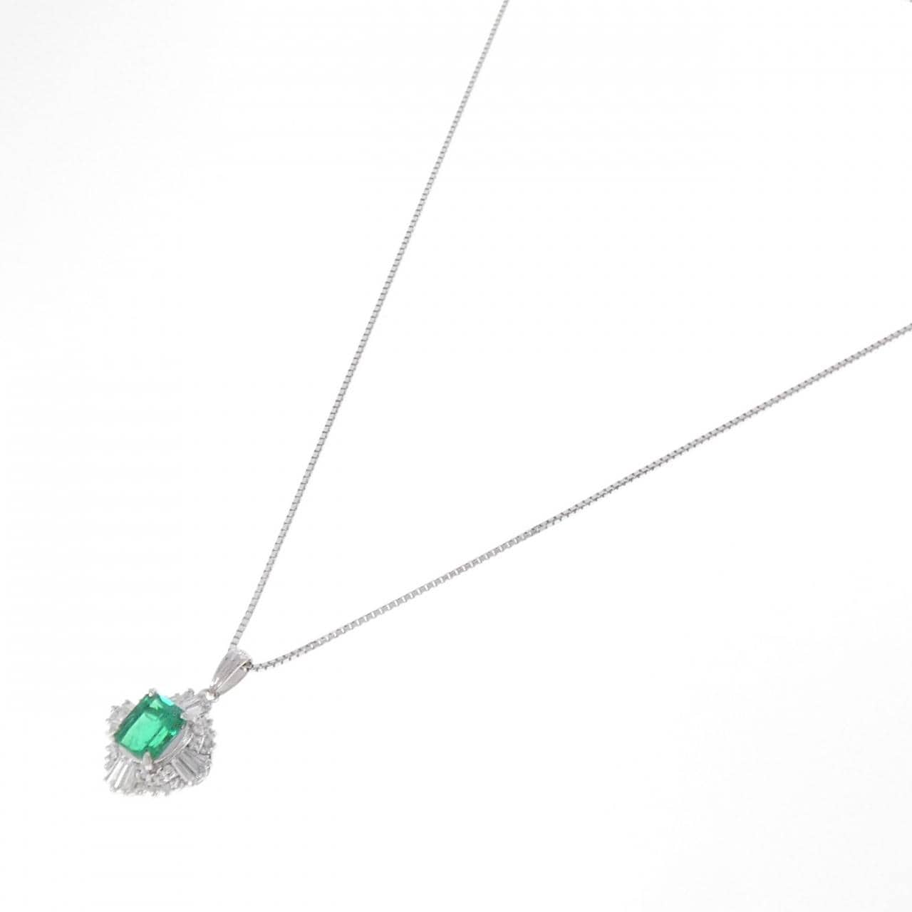 PT900/PT850 エメラルド ネックレス 1.78CT コロンビア産