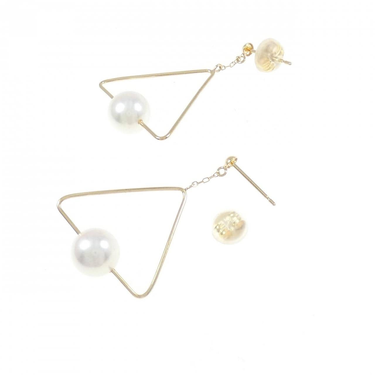 K18YG Akoya pearl earrings 6.9mm