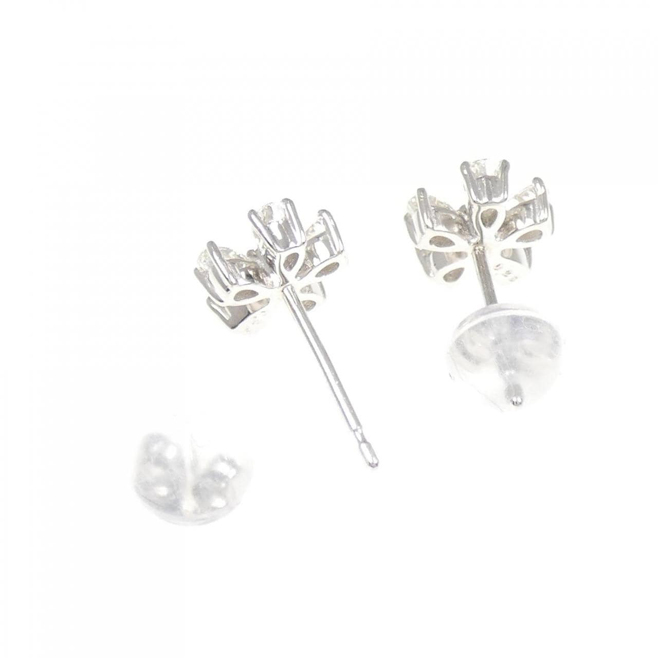 PT900 フラワー ダイヤモンド ピアス 0.50CT
