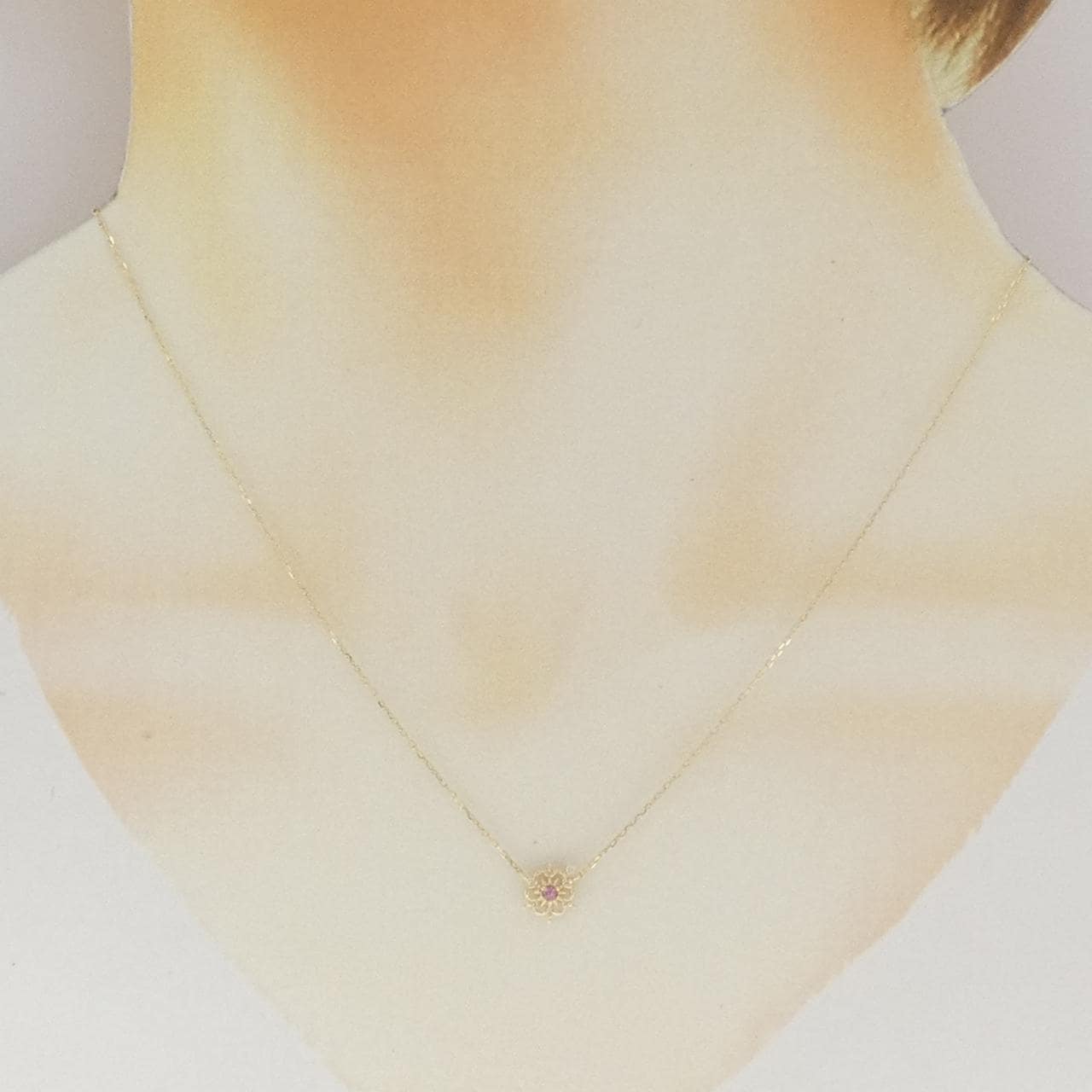 K10YG カラーストーン ネックレス