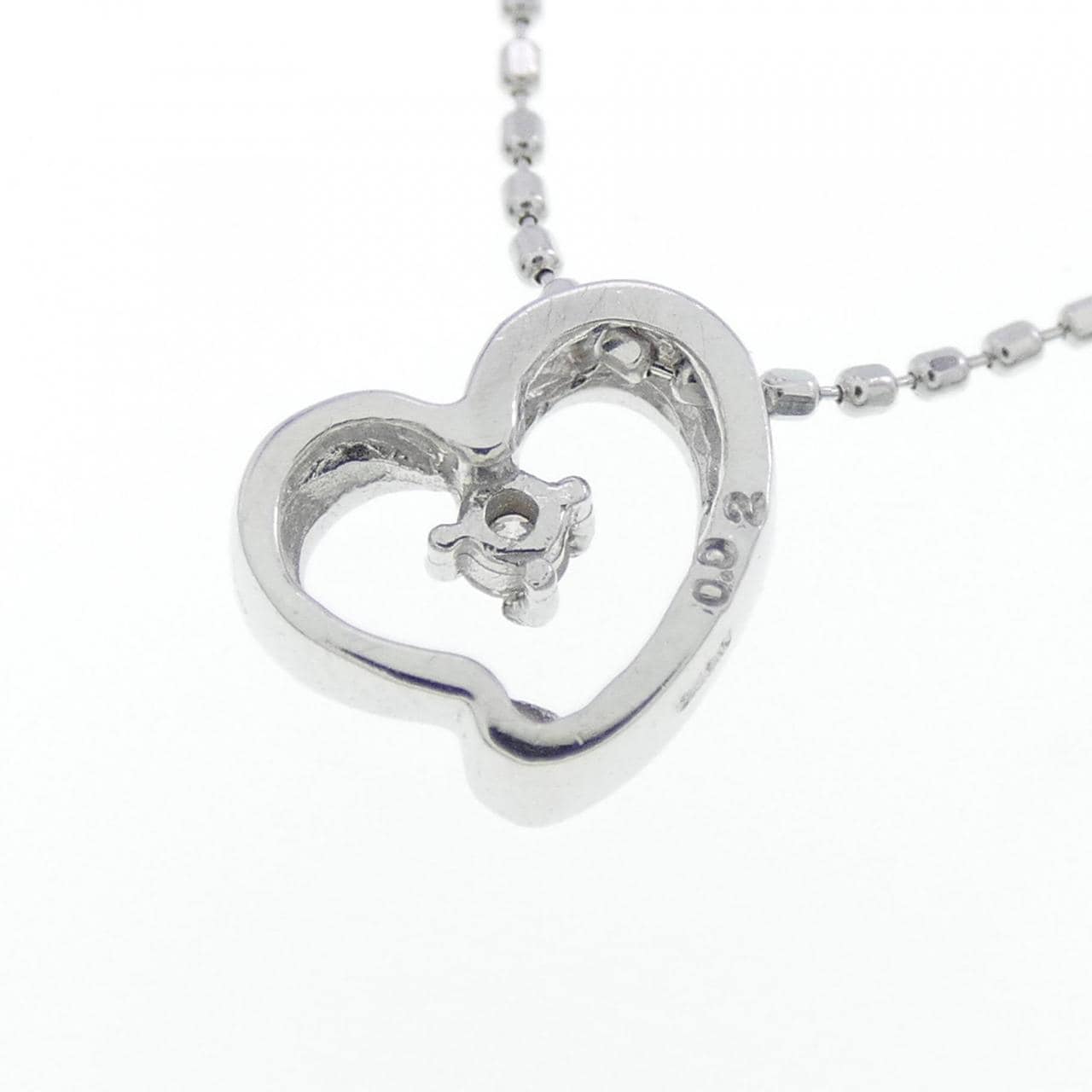 K18WG heart Diamond necklace 0.02CT