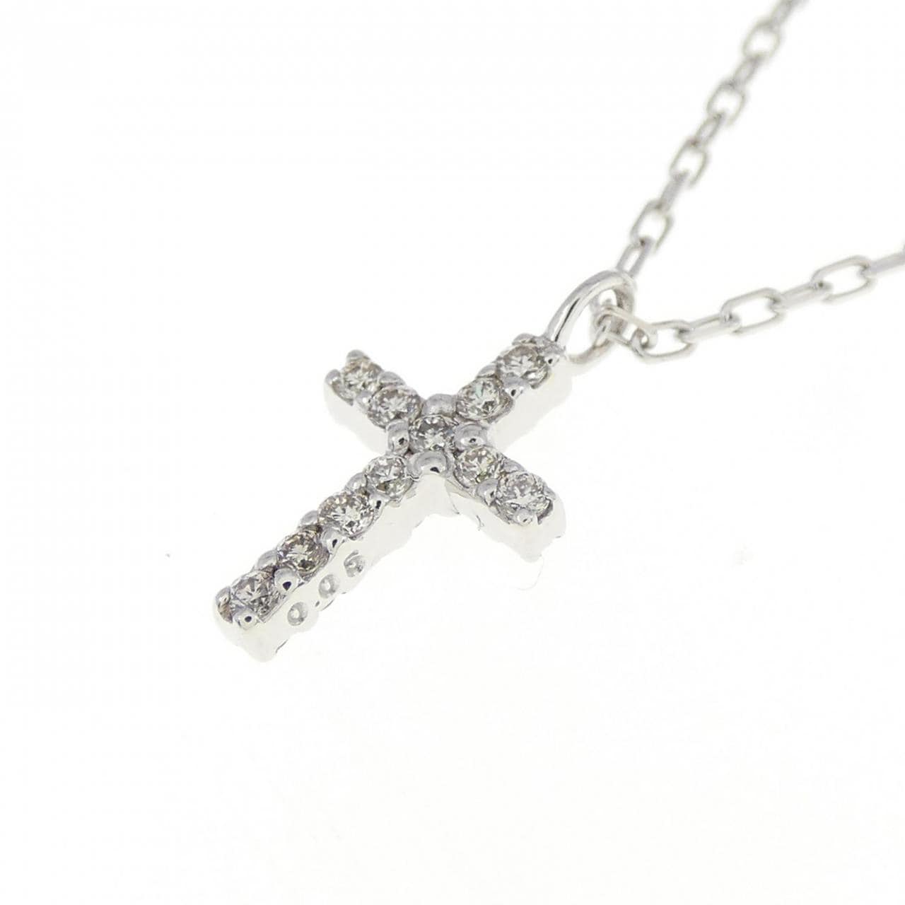 K10WG Cross Emerald Necklace