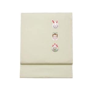 名古屋帯　塩瀬刺繍帯