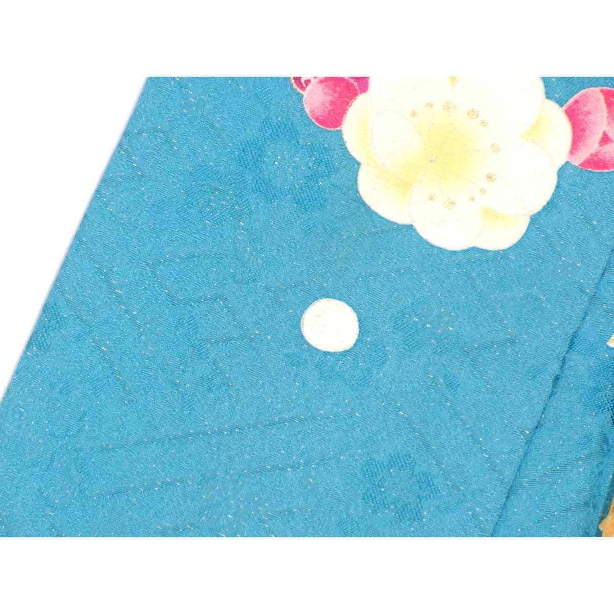 振袖　金通しボカシ染　友禅金彩加工　刺繍入り