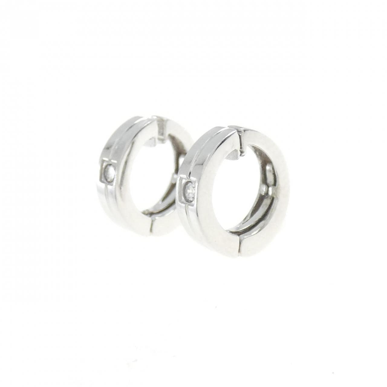 K14WG ダイヤモンド イヤリング 0.06CT