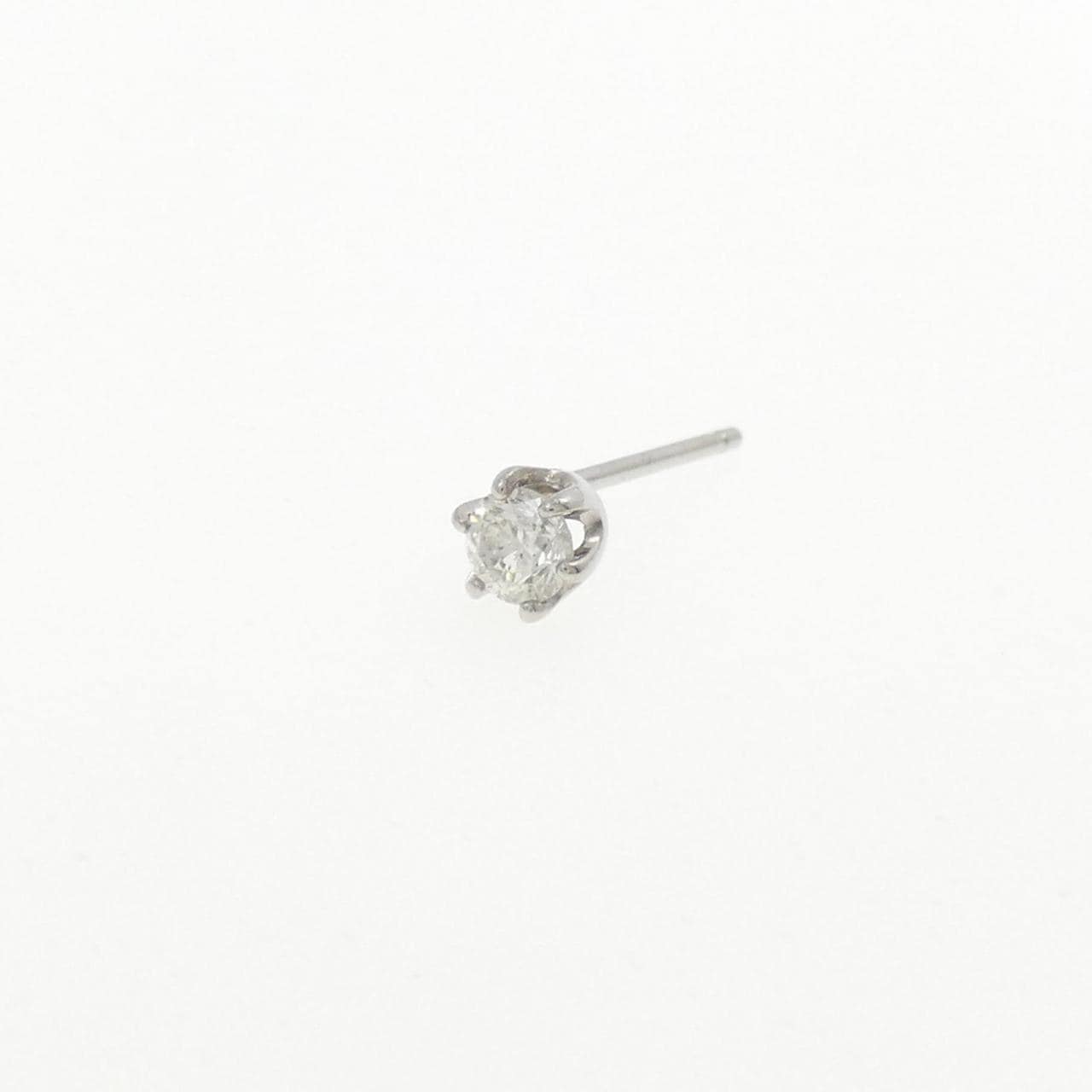 PT900 ソリティア ダイヤモンド ピアス 0.10CT 片耳