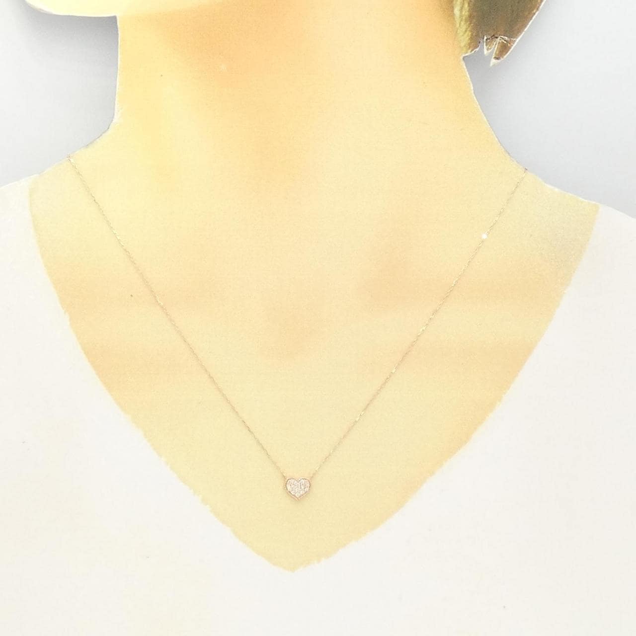 [BRAND NEW] K10PG Heart Diamond Necklace 0.10CT