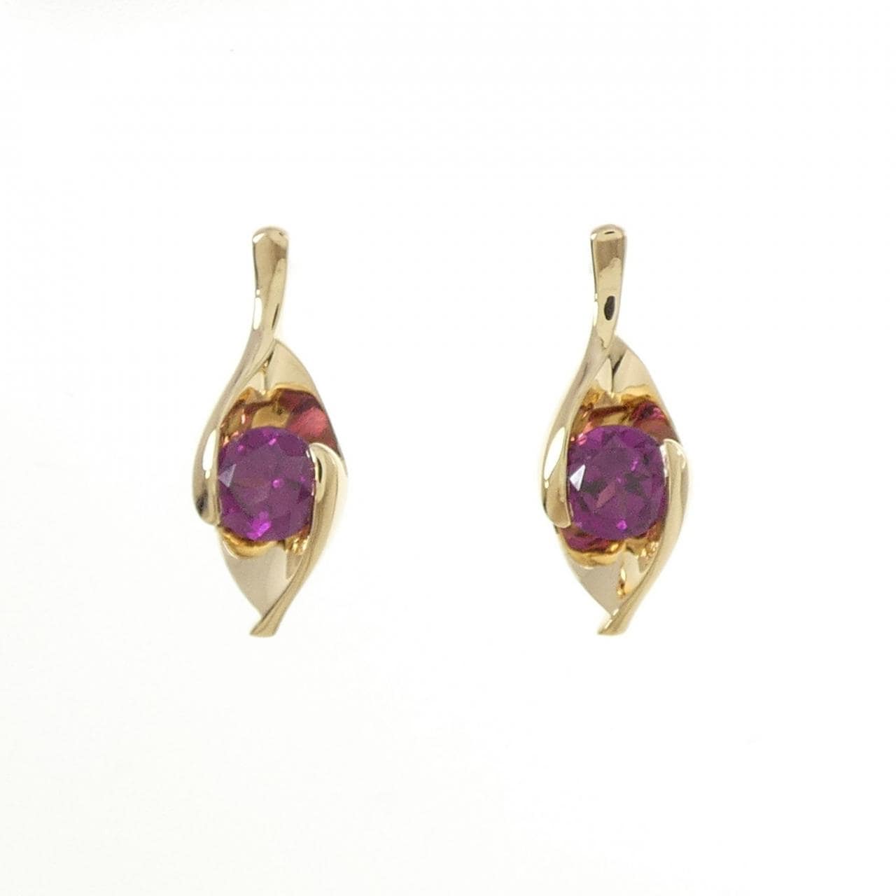 [BRAND NEW] K18YG Garnet earrings
