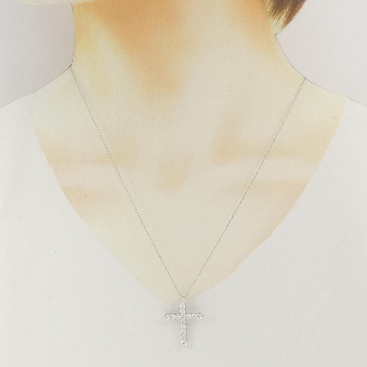 PT/PT850 クロス ダイヤモンド ネックレス 1.00CT