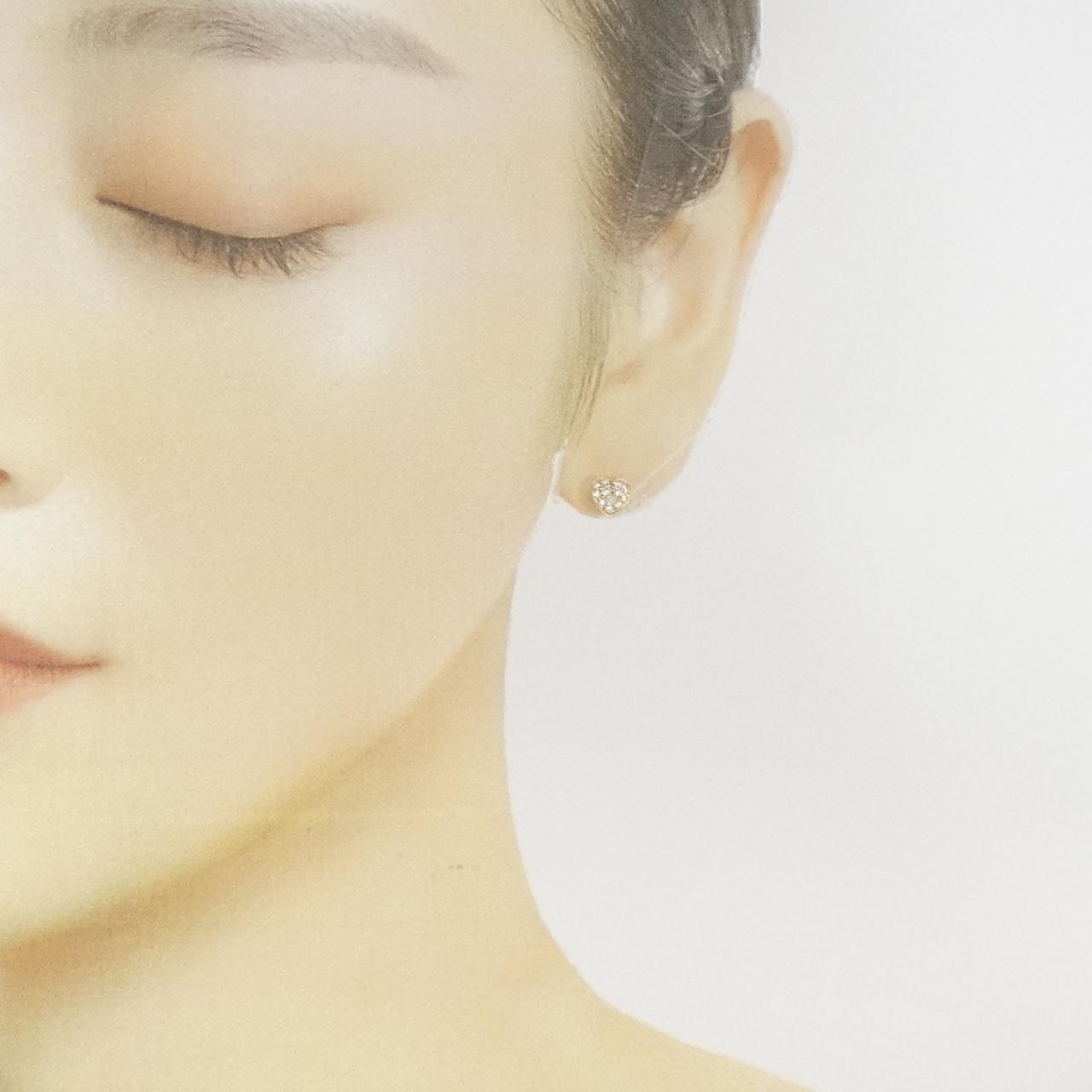 K18YG heart Diamond earrings