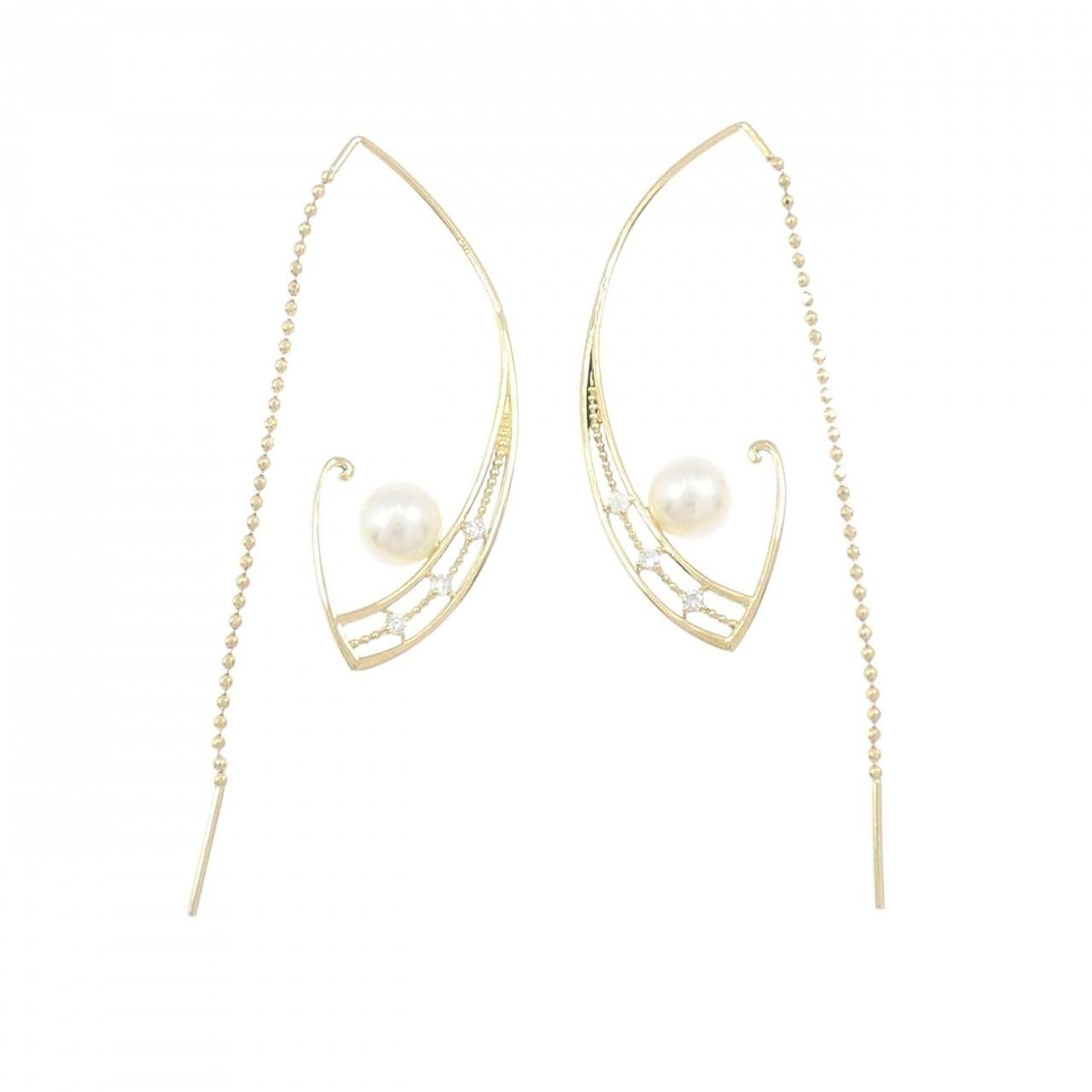 K18YG アコヤパール ピアス 5.1mm