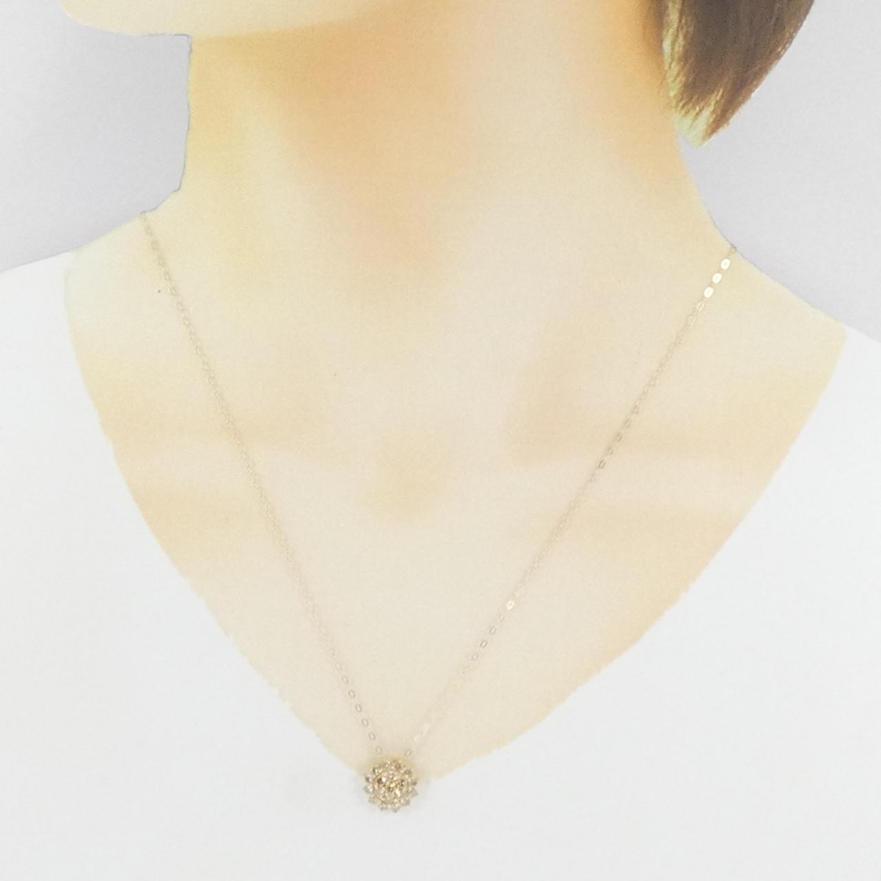 K18YG flower Diamond necklace 1.00CT