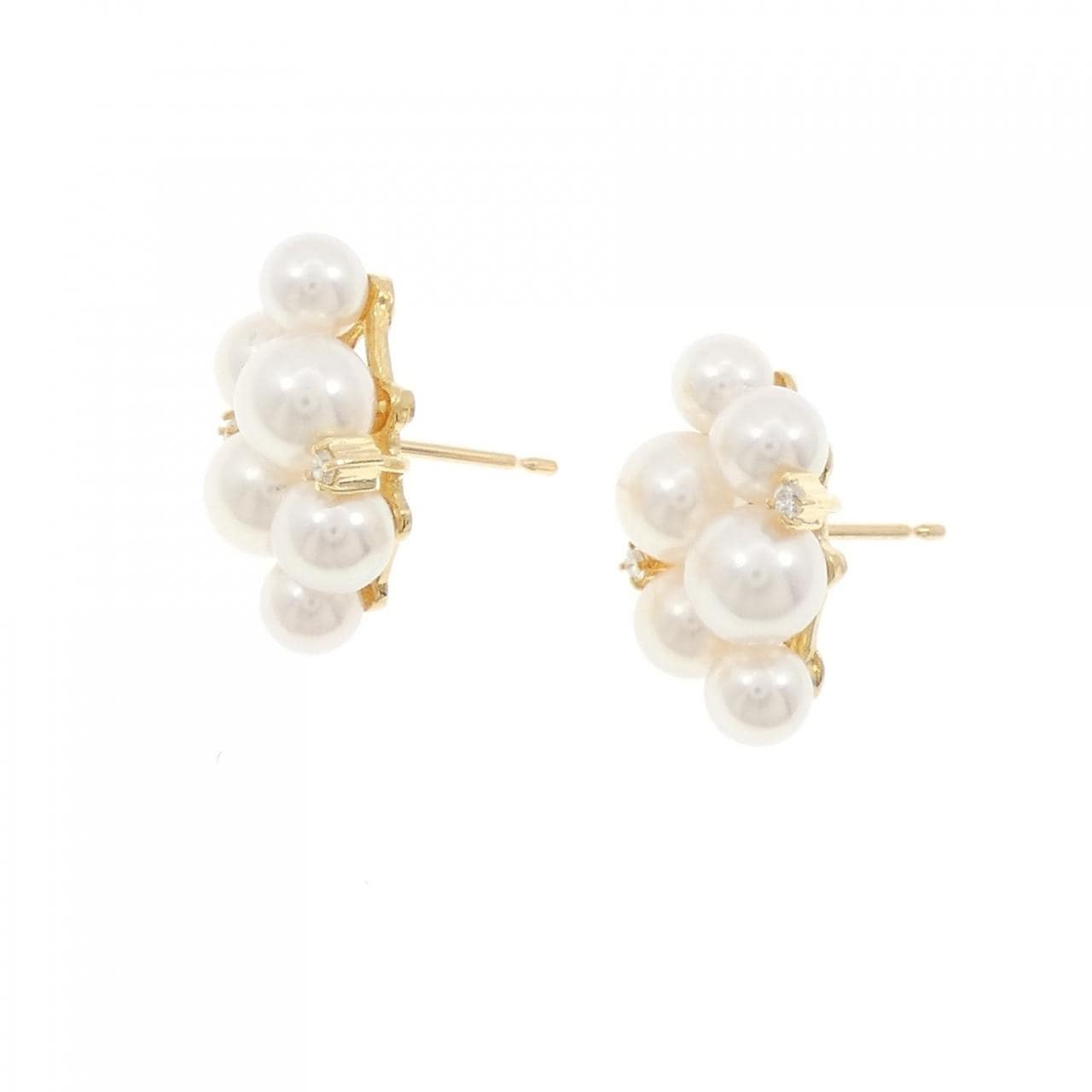 K18YG Akoya pearl earrings