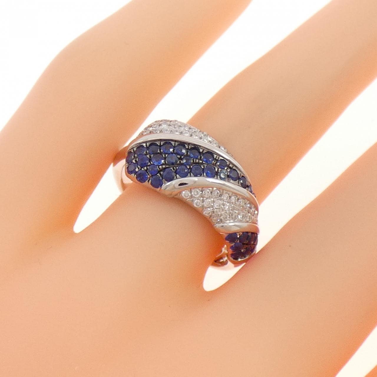 K18WG/K18BG サファイヤ リング 0.54CT