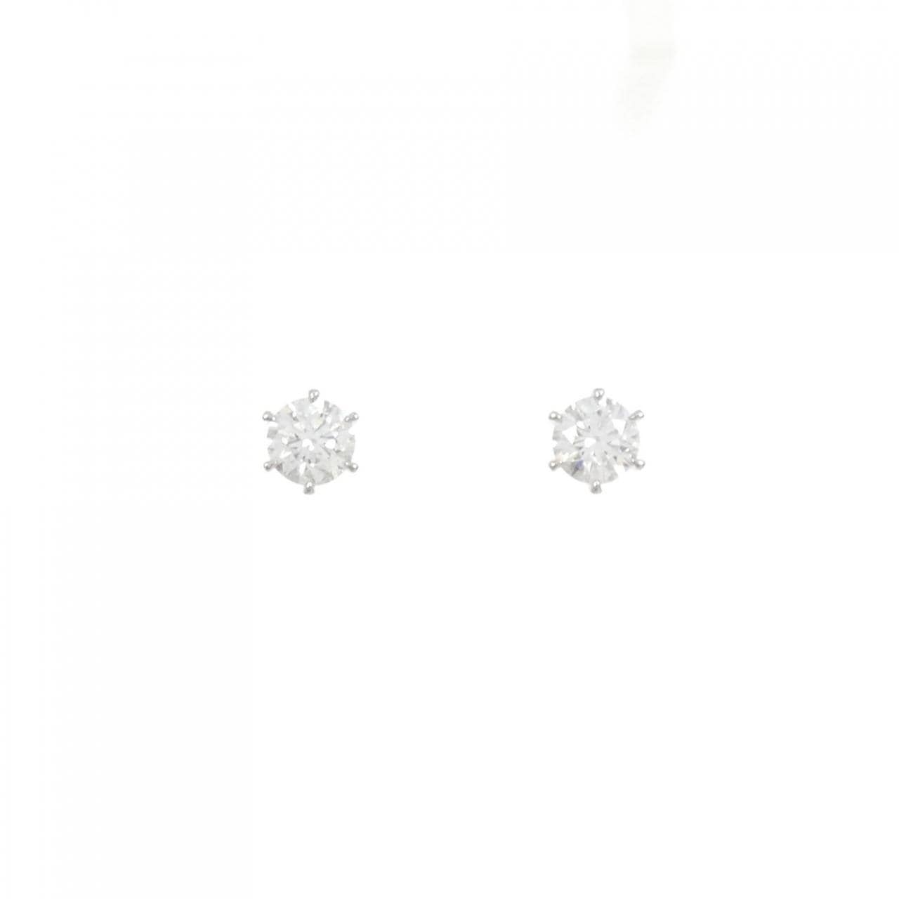 【リメイク】PT900/ST ダイヤモンド ピアス 0.343CT 0.355CT E-F SI1 EXT H&C