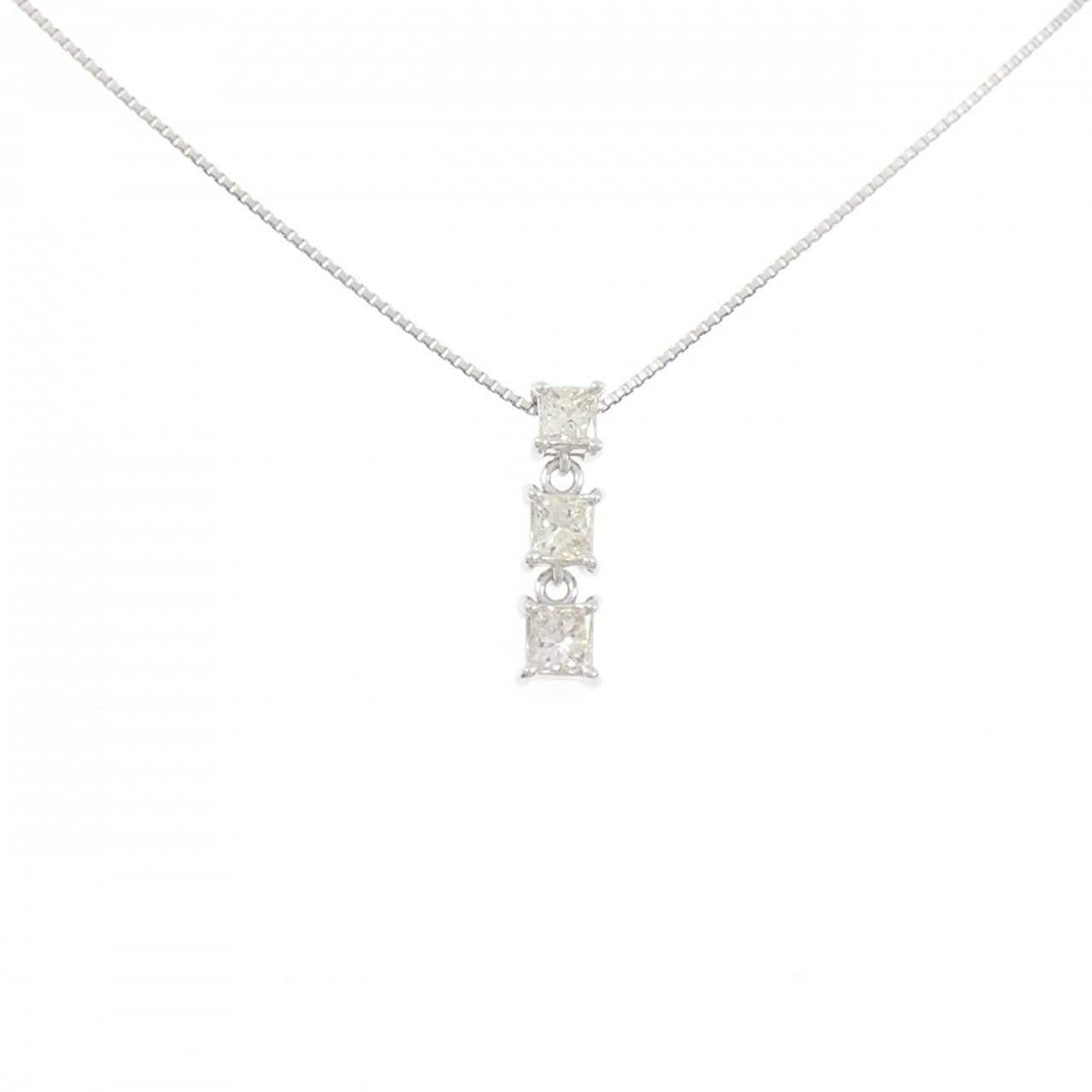 K18WG ダイヤモンド ネックレス 0.67CT