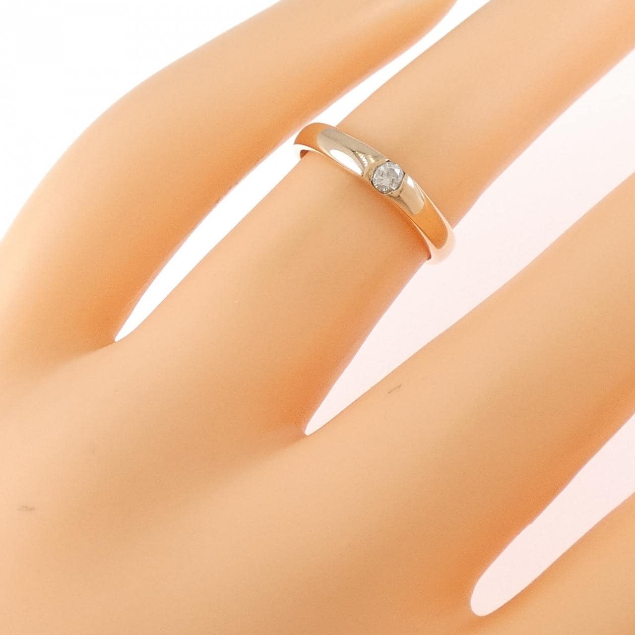K18PG ソリティア ダイヤモンド リング 0.07CT