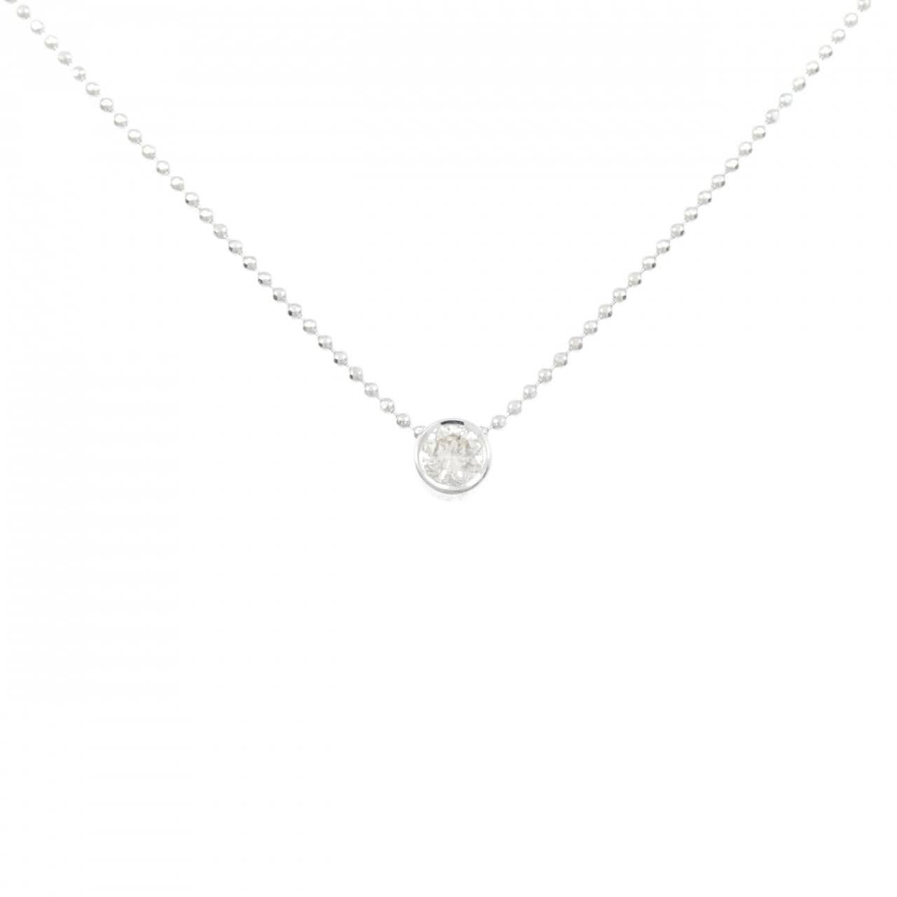 PT850/K18WG ソリティア ダイヤモンド ネックレス 0.21CT