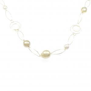 K18YG 白蝶パール ネックレス