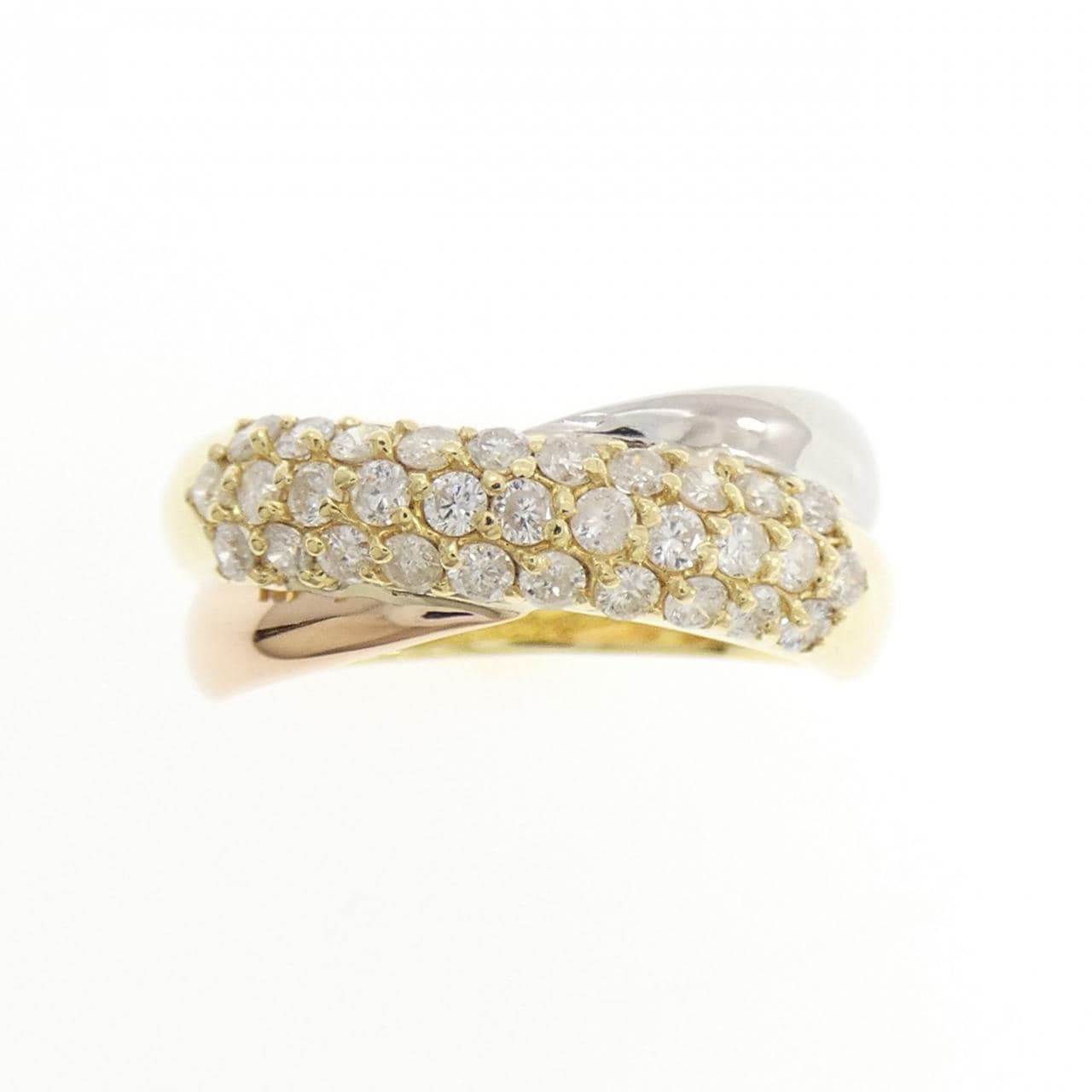 K18YG//PT900/K18PG ダイヤモンド リング 0.51CT