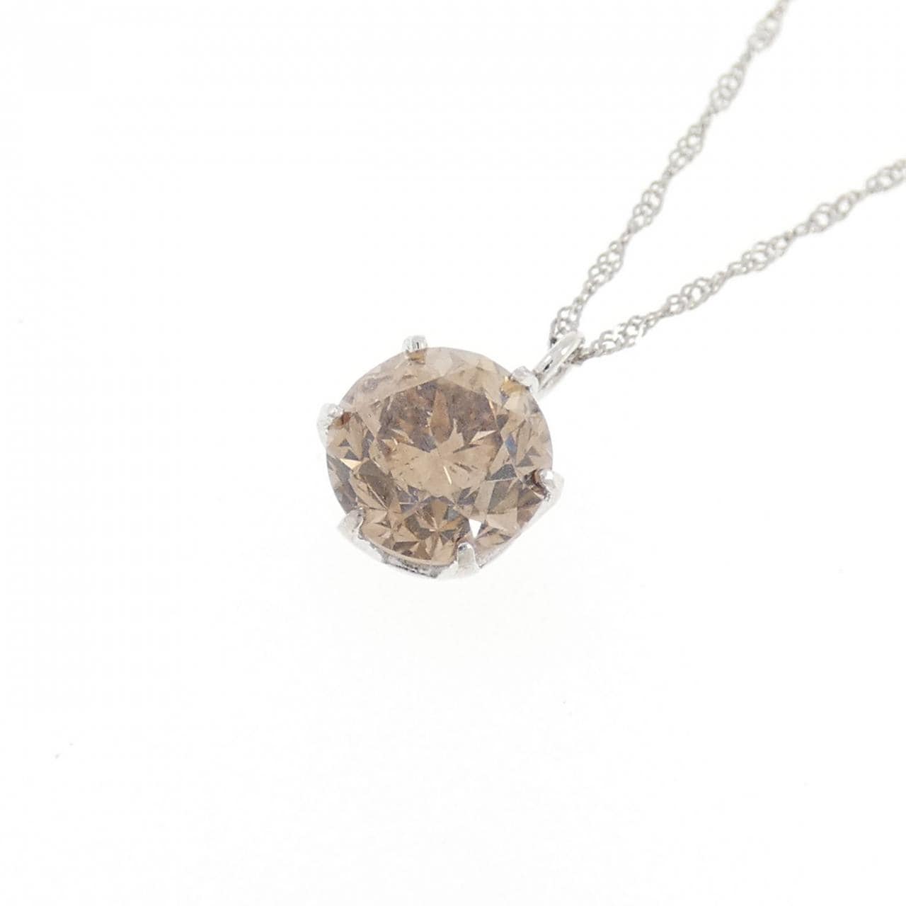 PT900/PT850 ソリティア ダイヤモンド ネックレス 1.0CT