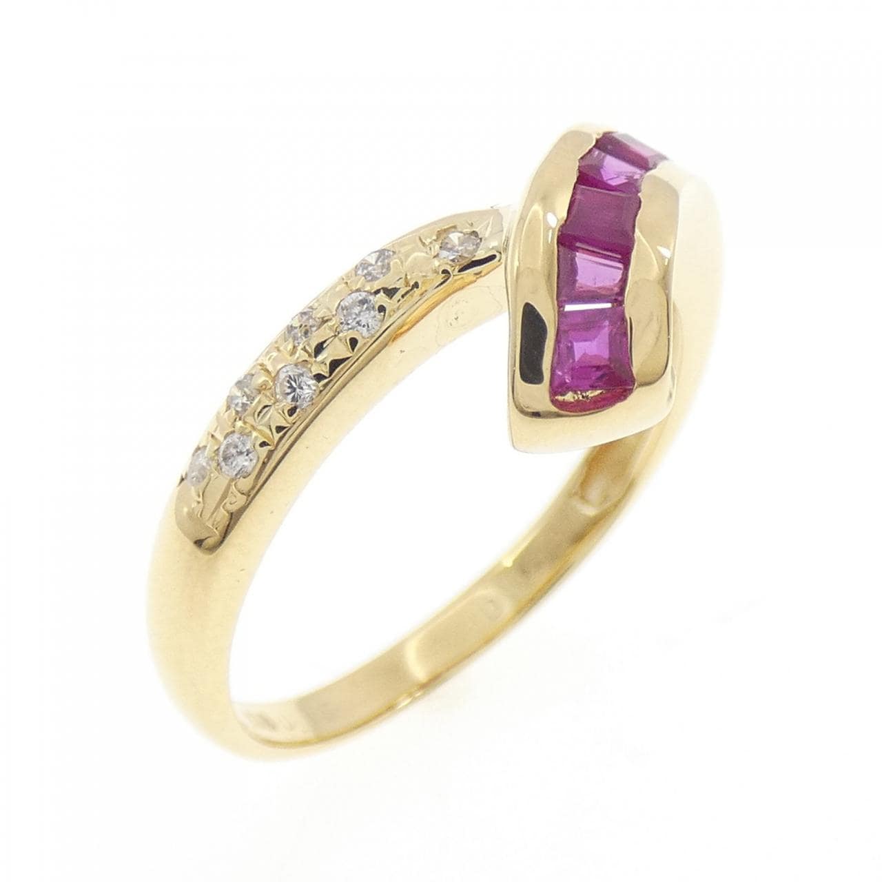 K18YG ルビー リング 0.85CT