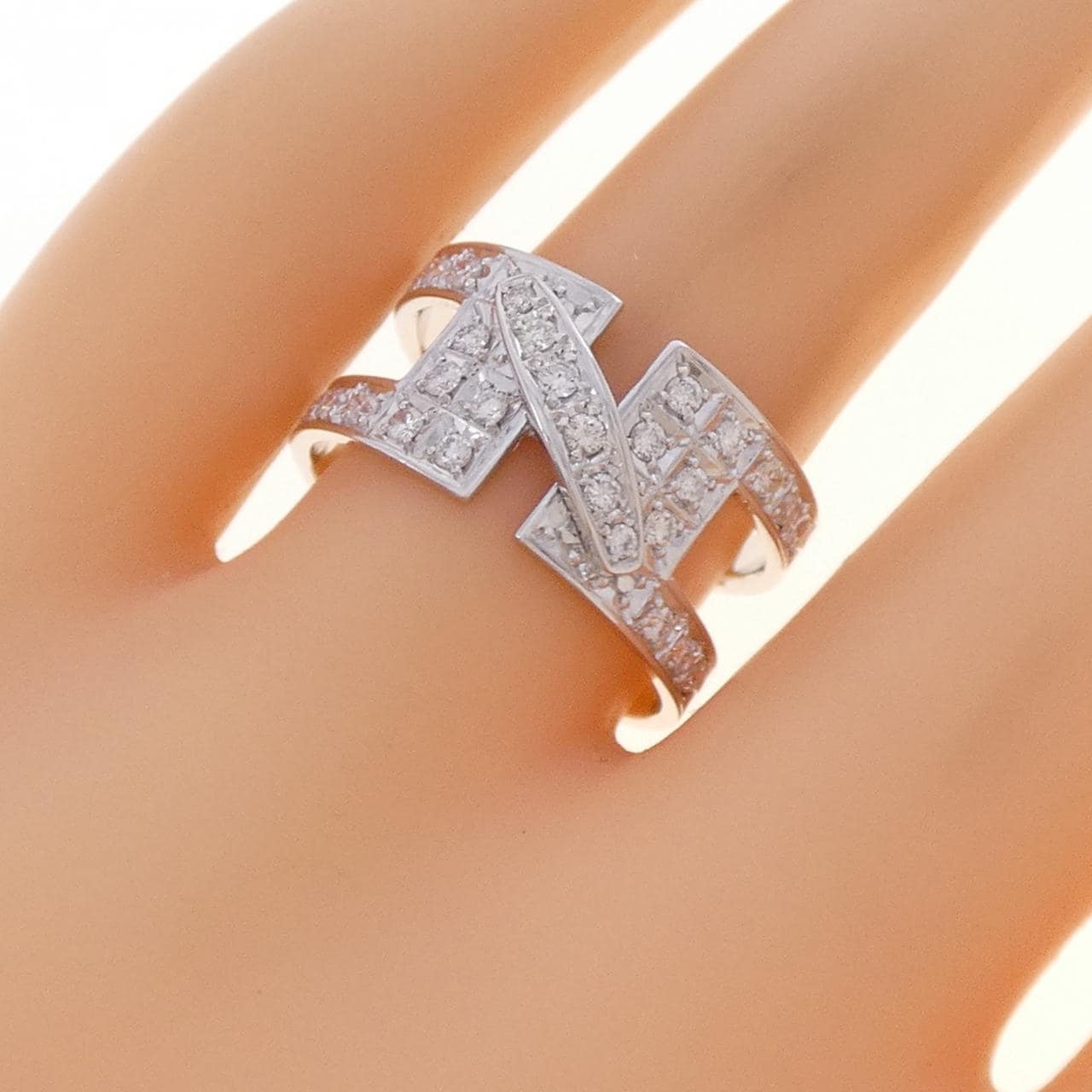 K18WG ダイヤモンド リング 0.41CT