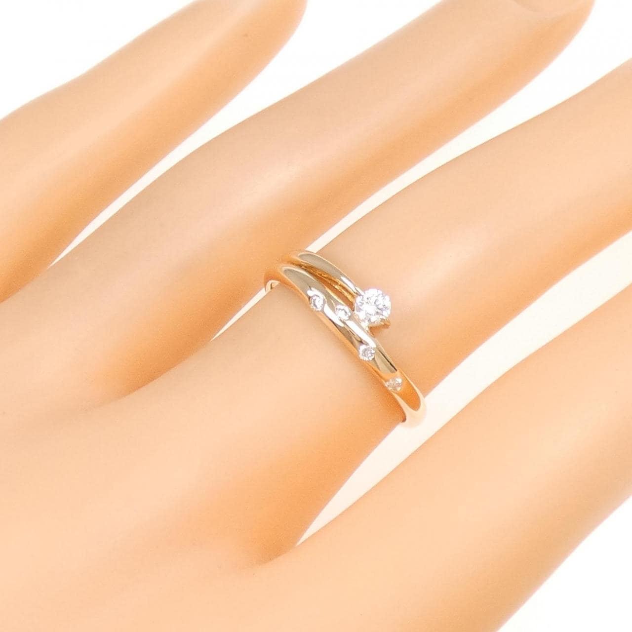 K18PG ダイヤモンド リング 0.15CT