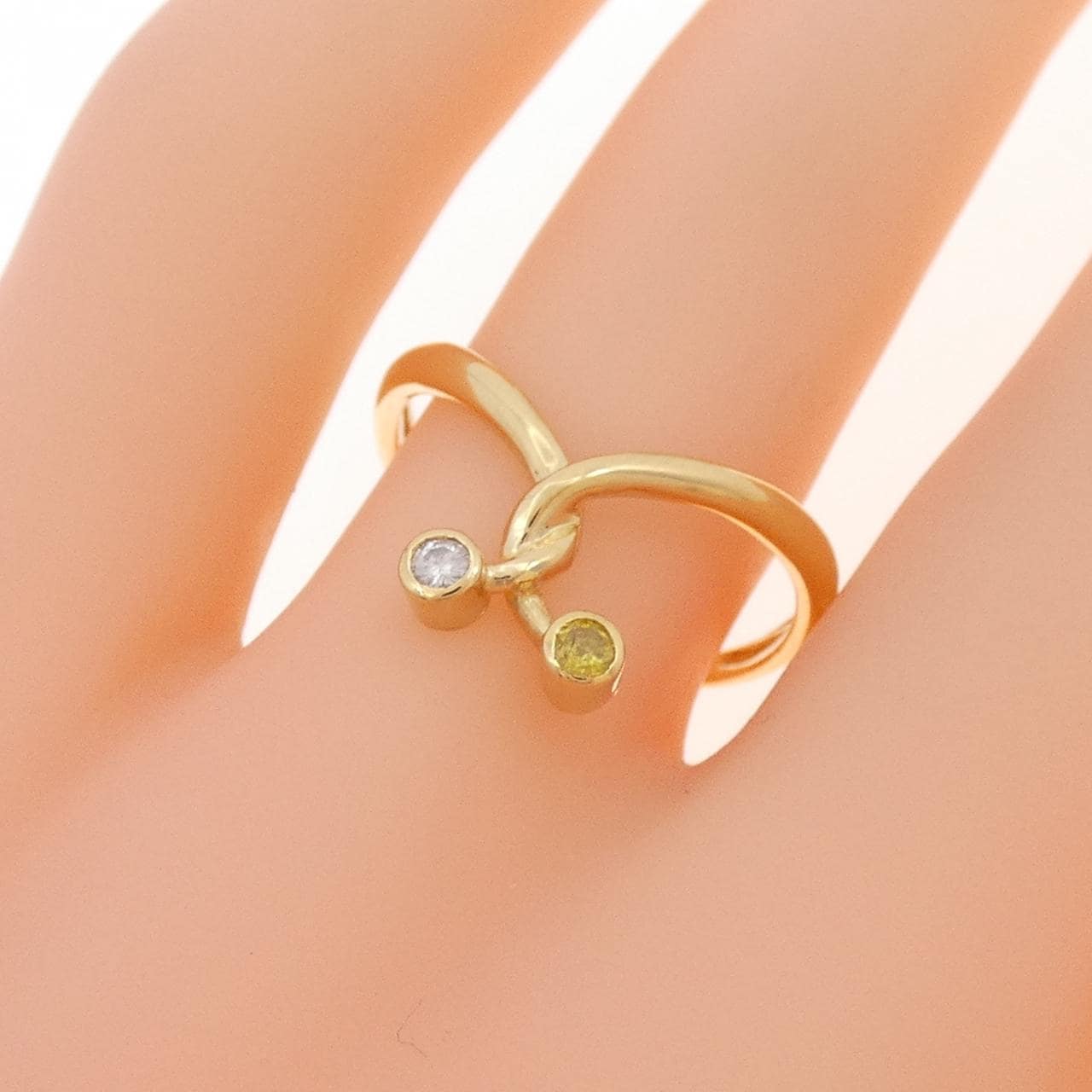 K18YG ダイヤモンド リング 0.07CT
