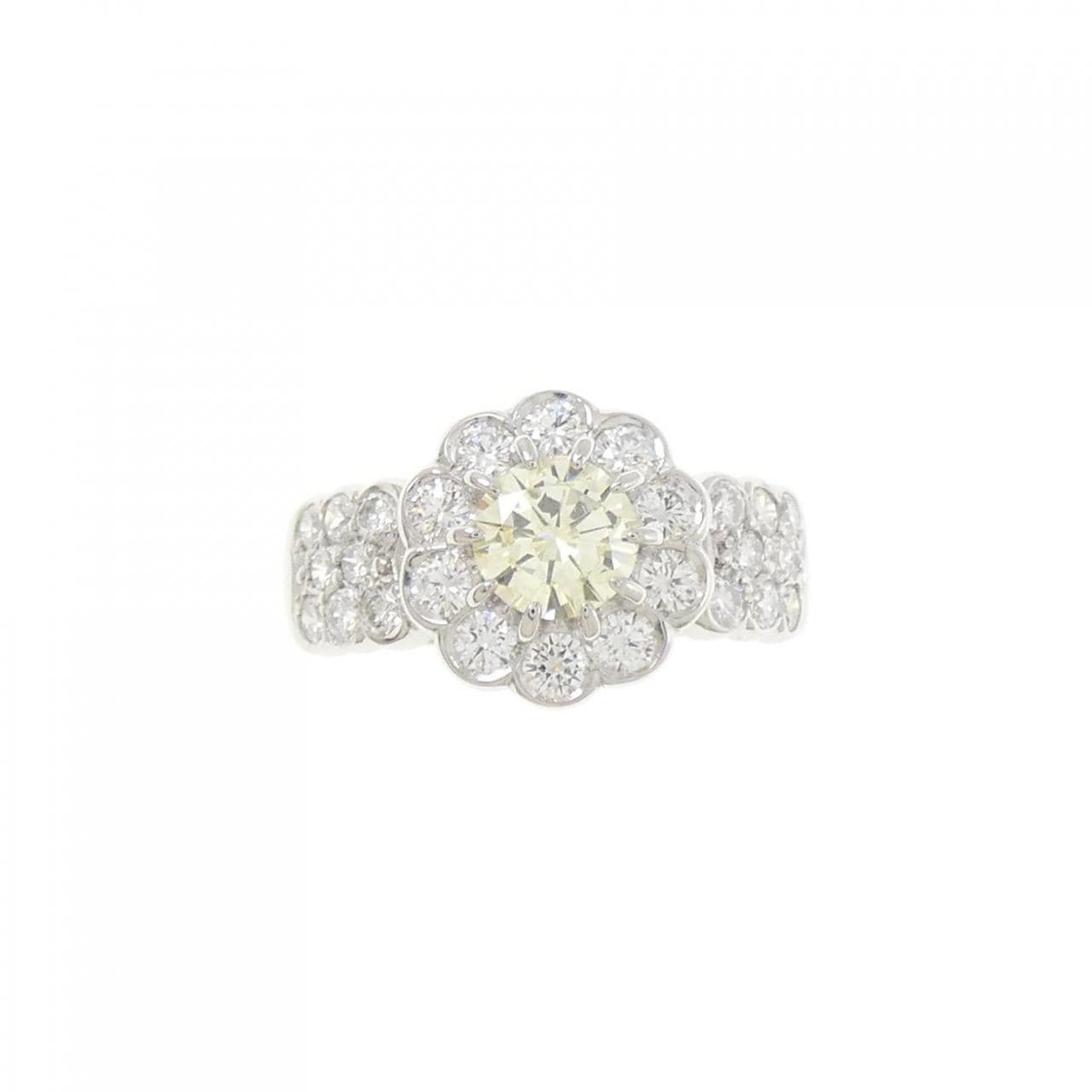 PT900 フラワー ダイヤモンド リング 0.54CT