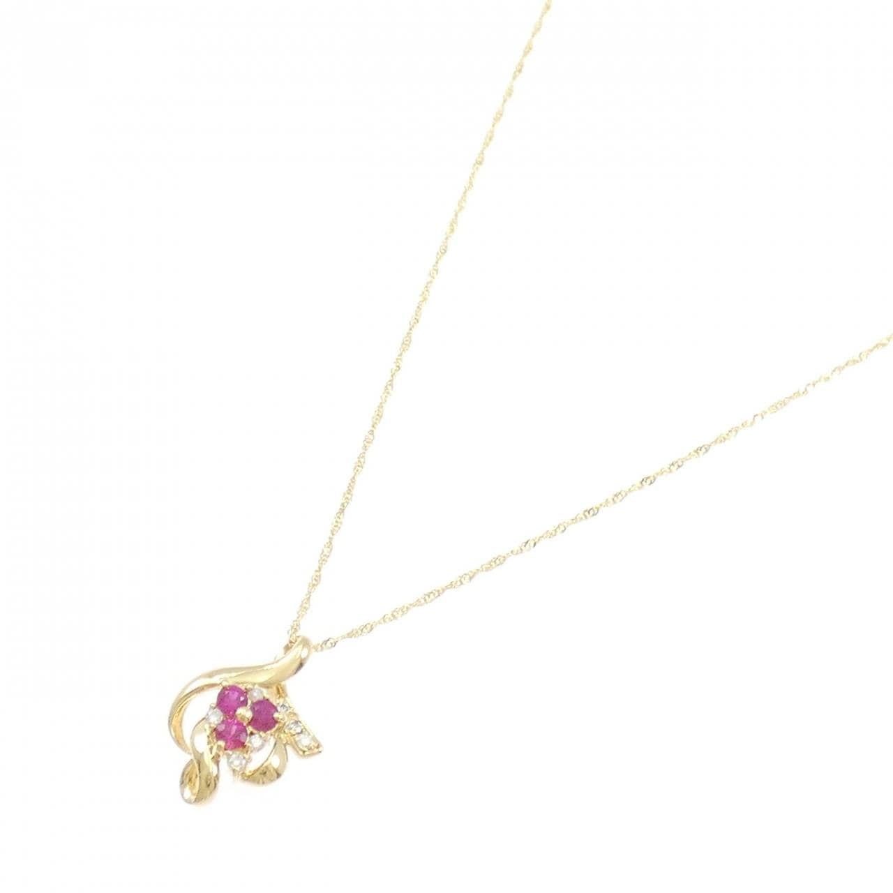K18YG ルビー ネックレス 0.23CT