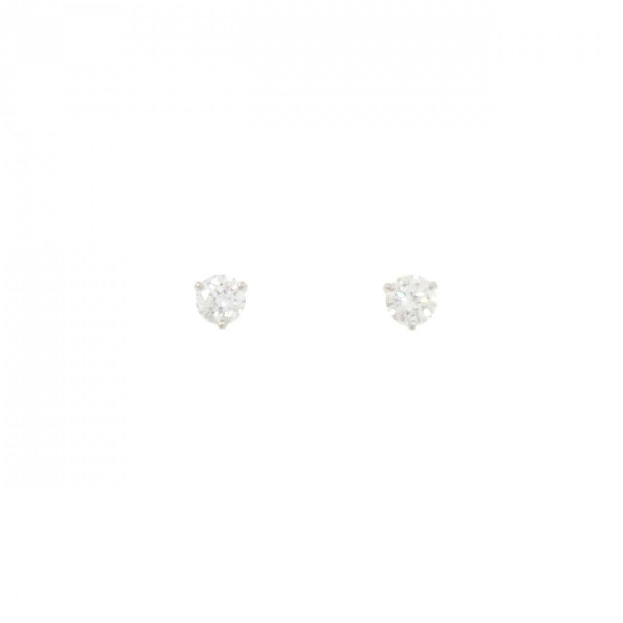 PT900 ソリティア ダイヤモンド ピアス 0.50CT