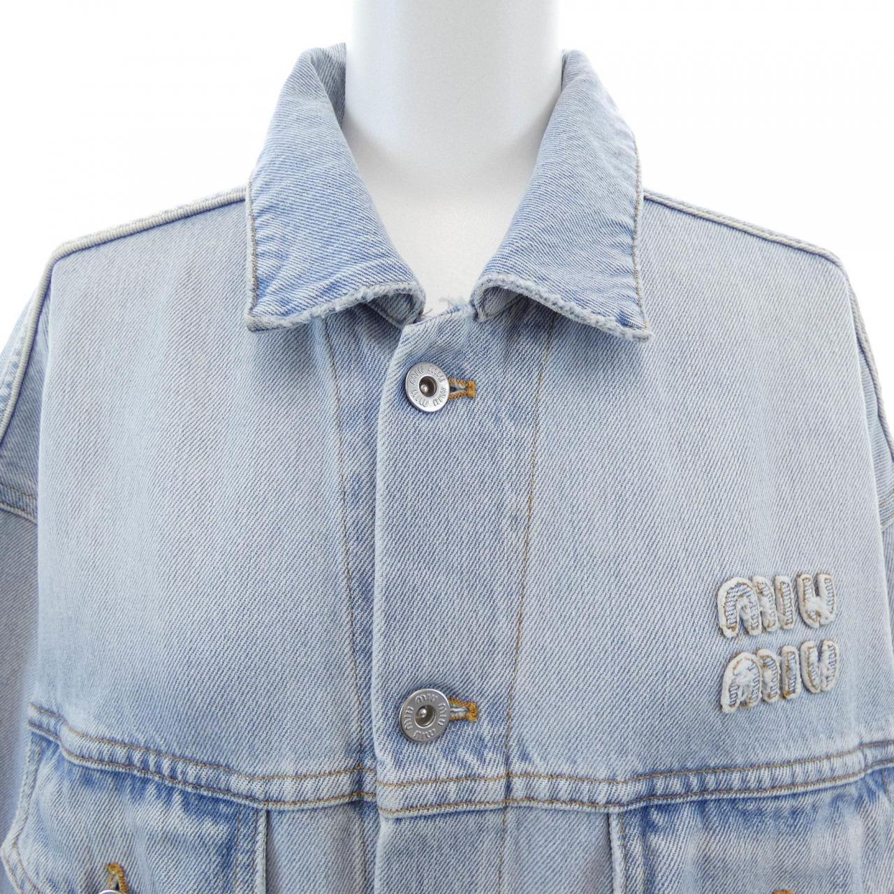 ミュウミュウ MIU MIU MIU MIU ロゴ GWB144 11D8 デニムジャケット