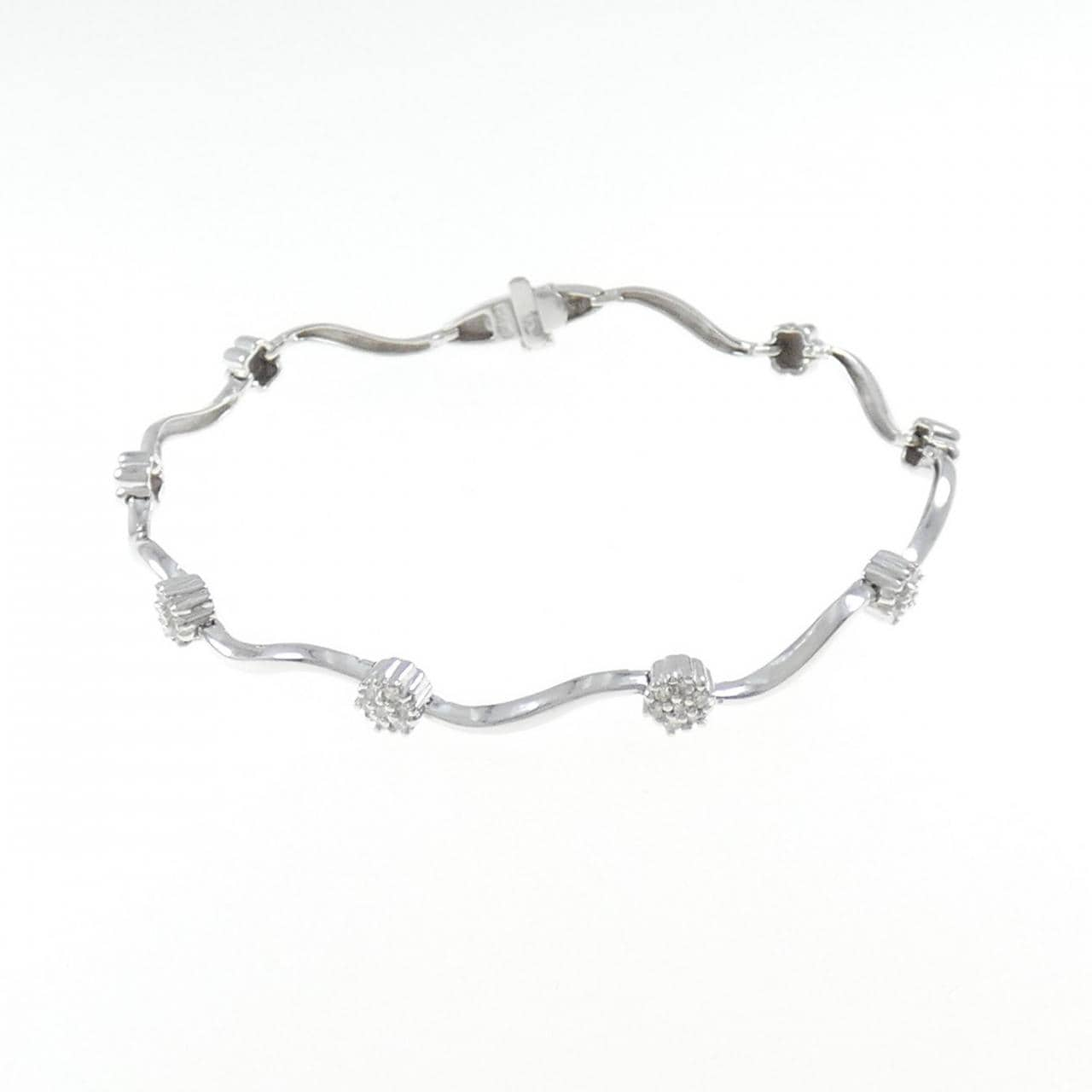 K14WG flower Diamond bracelet 0.23CT