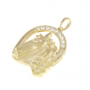 750YG ホース ダイヤモンド ペンダント 0.26CT