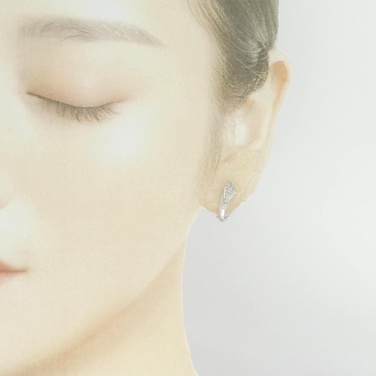 K18WG鑽石耳環/耳夹0.30CT