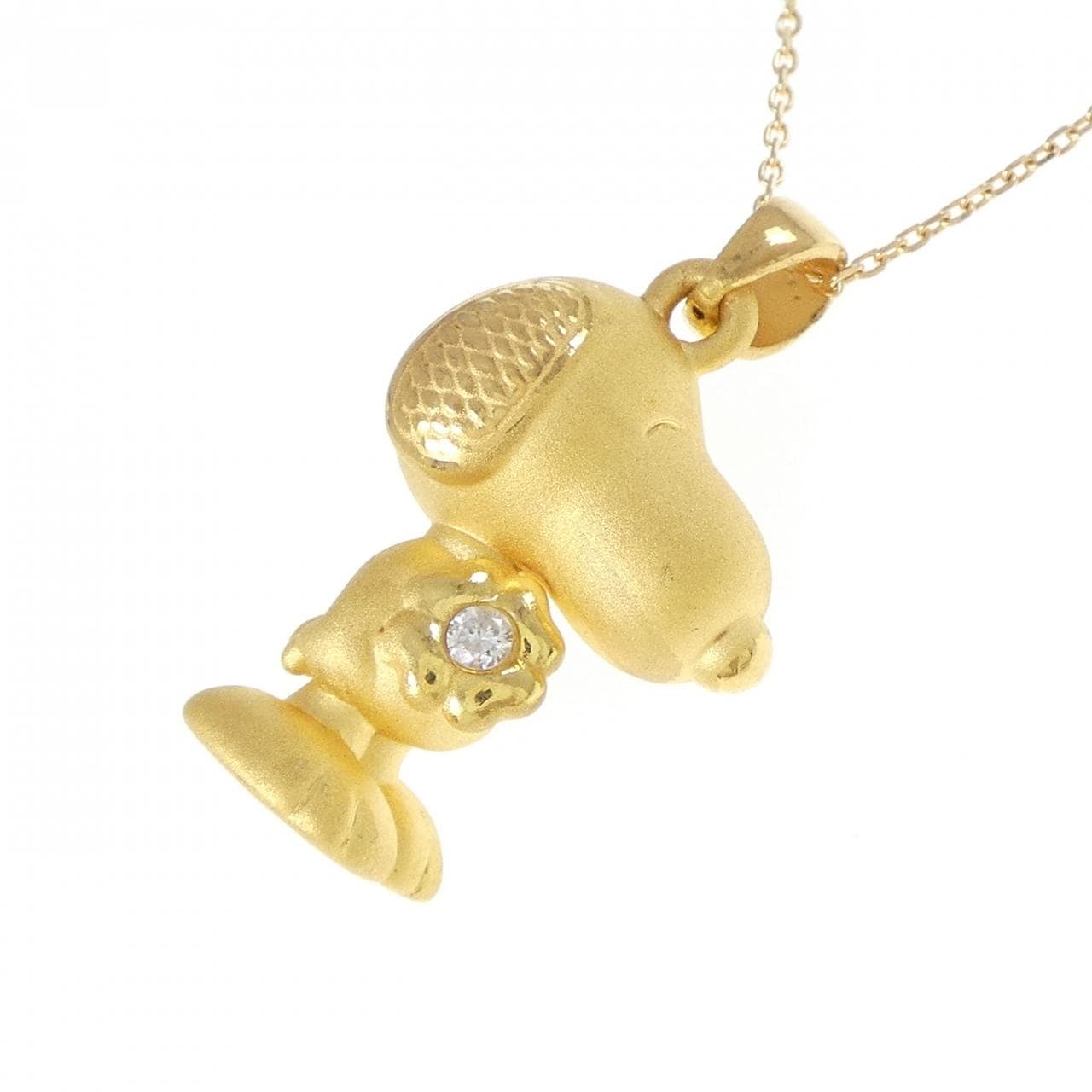 999YG/K18YG ダイヤモンド ネックレス 0.02CT