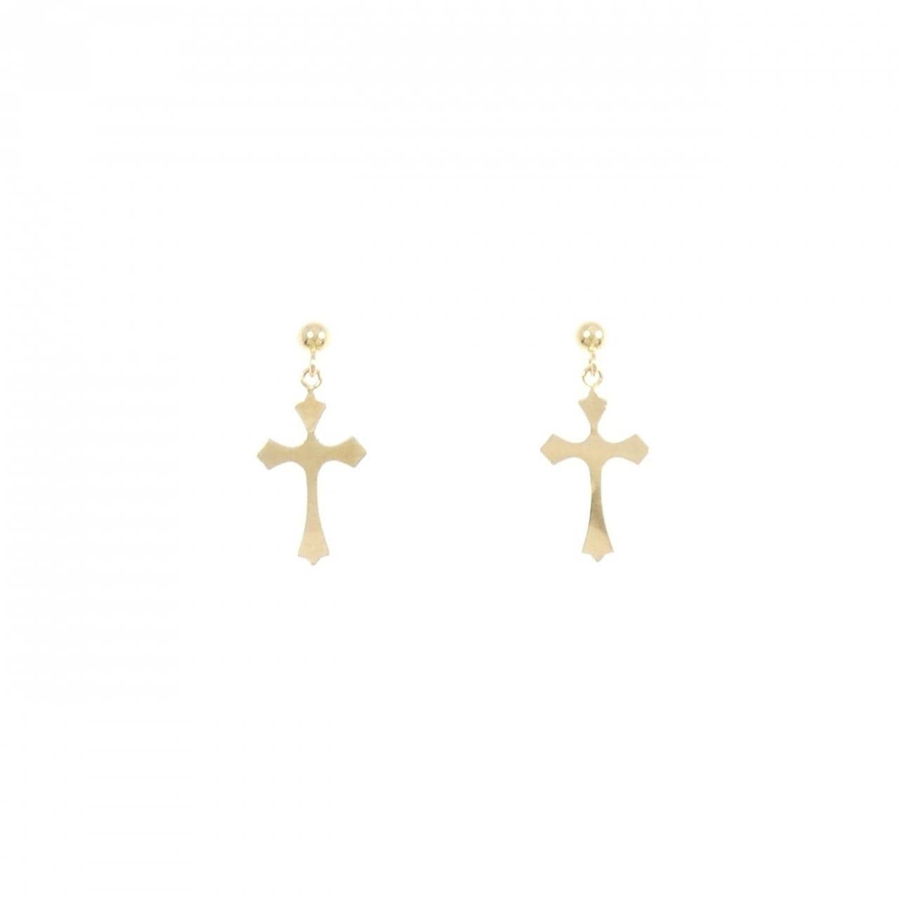 【新品】K18YG クロス ピアス