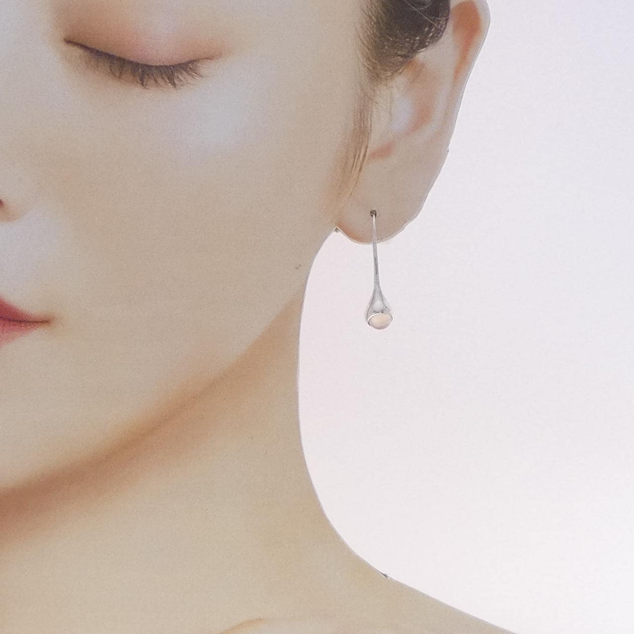 ジョージ ジェンセン ローズクオーツ ピアス 片耳