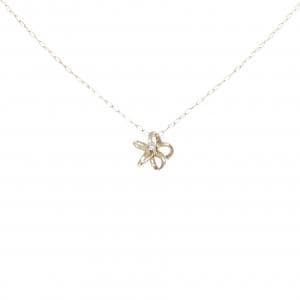 K10YG フラワー ダイヤモンド ネックレス 0.01CT