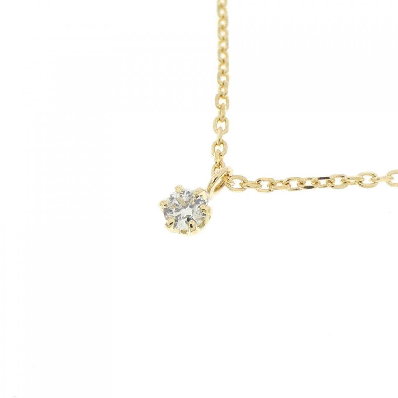 K18YG Solitaire Diamond Necklace 0.05CT