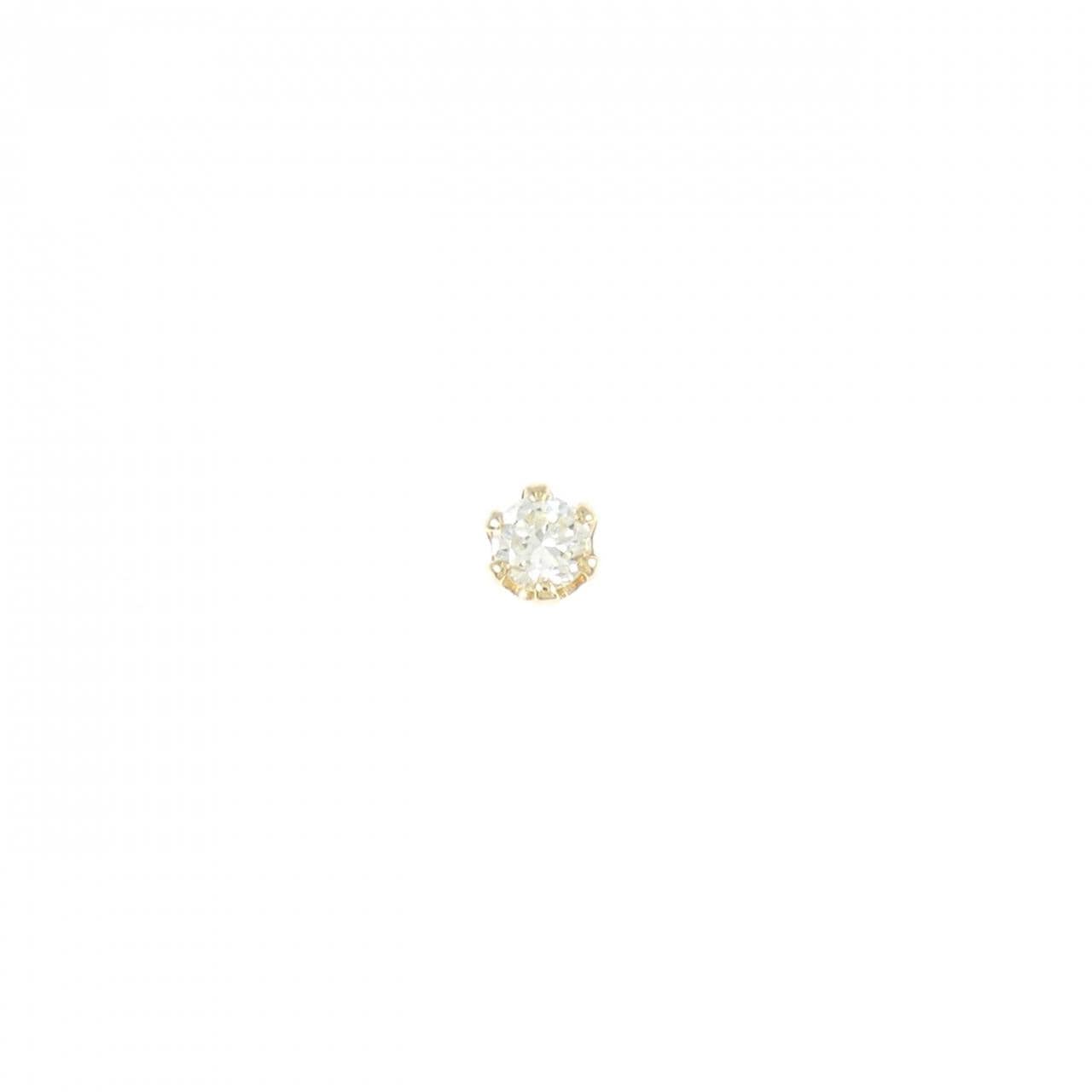 K18YG ソリティア ダイヤモンド ピアス 0.16CT 片耳