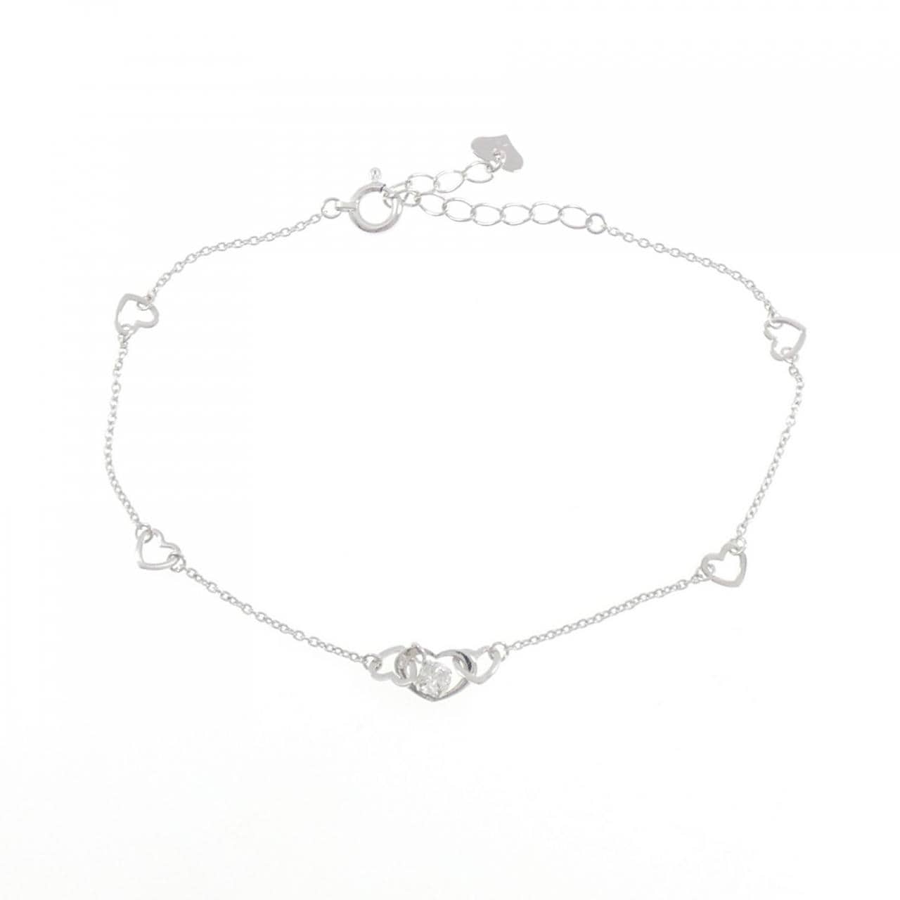 K10WG ハート キュービック ブレスレット