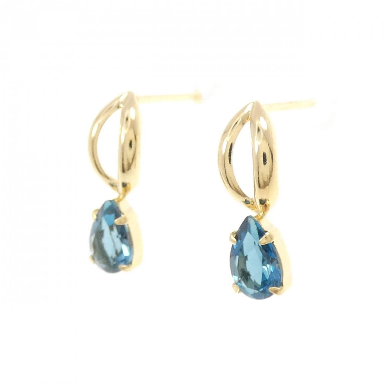 [BRAND NEW] K18YG blue Topaz earrings