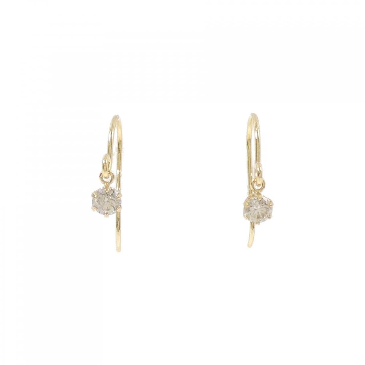 【新品】K18YG ダイヤモンド ピアス 0.15CT