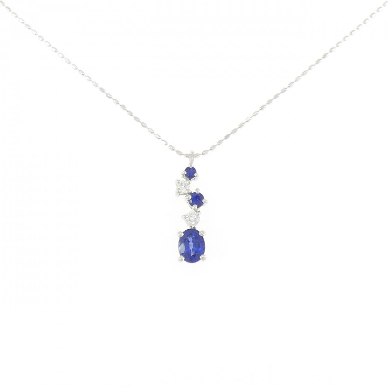 K18WG サファイヤ ネックレス 0.58CT