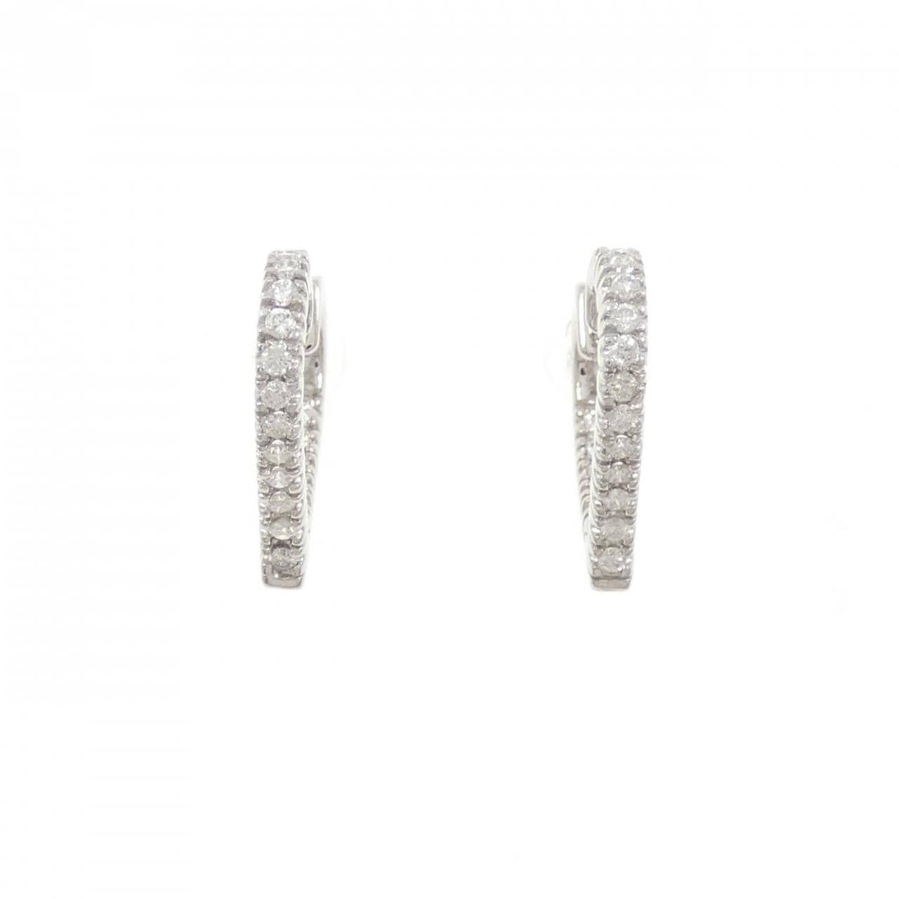 750WG ハート ダイヤモンド ピアス 0.50CT