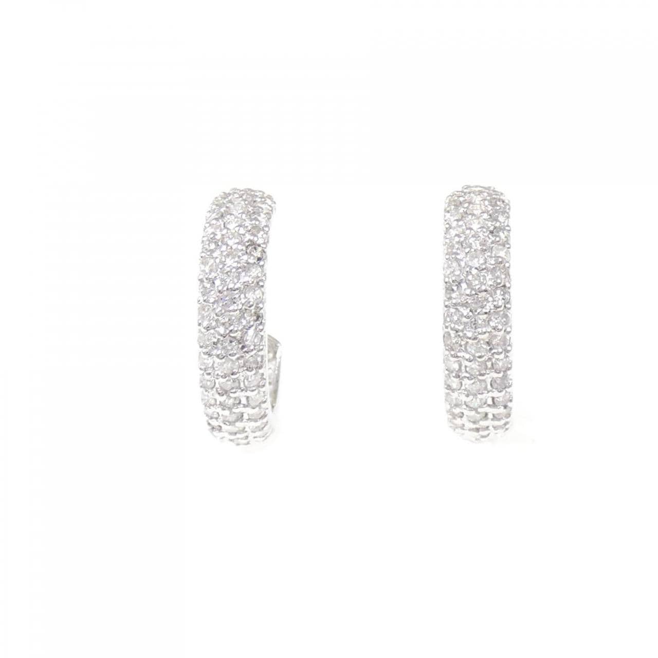 K18WG ダイヤモンド ピアス 1.00CT