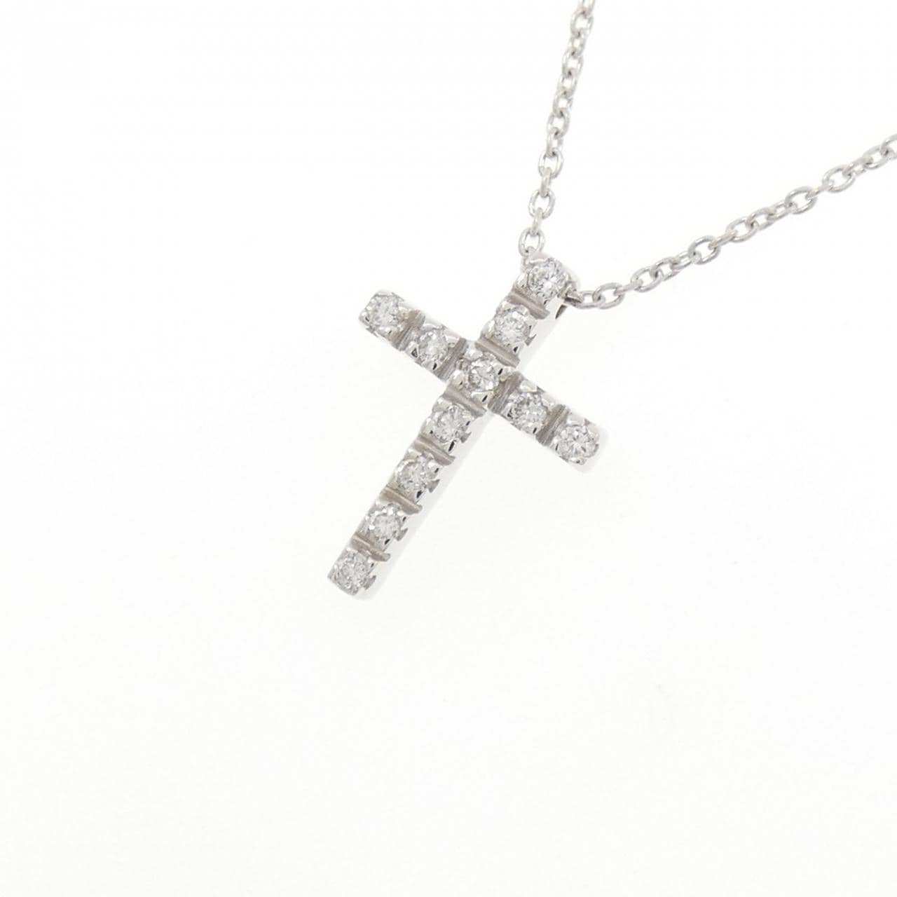 スタージュエリー クロス ダイヤモンド ネックレス 0.11CT
